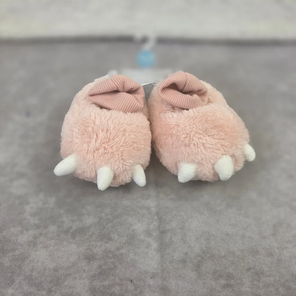 Carters Baby Pink Faux Fur Monster Claw Slippers Booties CR07110 0-6M
